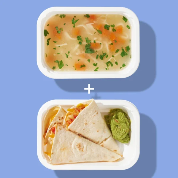 Pachet 1 - Supă de pui cu tăiței de casă + Quesadilla cu guacamole